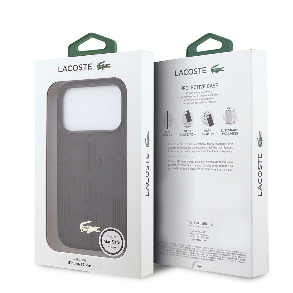 Lacoste iPhone 17 Pro Orjinal Lisanslı M-safe Şarj Özellikli PU Deri Tasarımlı Karışık Monogram Desenli Kılıf Lacoste iPhone 17 Pro Orjinal Lisanslı M-safe Şarj Özellikli PU Deri Tasarımlı Karışık Monogram Desenli Kılıf